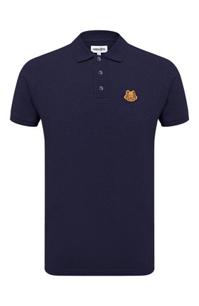 Мужское хлопковое поло KENZO темно-синего цвета по цене 11700 руб., арт. FA65P00014PU | Фото 1 Мужское хлопковое поло KENZO темно-синего цвета, арт. FA65P00014PU | Фото 1