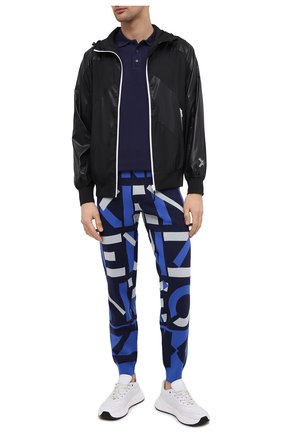 Мужское хлопковое поло KENZO темно-синего цвета по цене 11700 руб., арт. FA65P00014PU | Фото 2 Мужское хлопковое поло KENZO темно-синего цвета, арт. FA65P00014PU | Фото 2