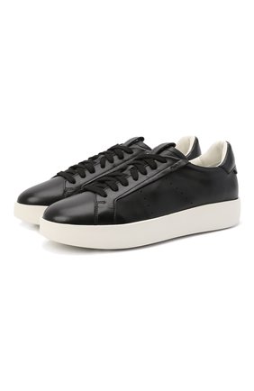 Женские кожаные кеды SANTONI черного цвета по цене 42400 руб., арт. WBWI60627BIAXSSLN01 | Фото 1 Женские кожаные кеды SANTONI черного цвета, арт. WBWI60627BIAXSSLN01 | Фото 1