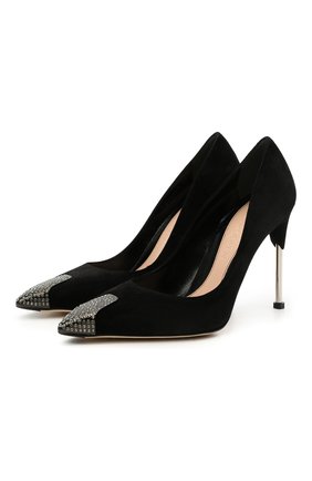 Женские замшевые туфли ALEXANDER MCQUEEN черного цвета по цене 95950 руб., арт. 633501/WHQVA | Фото 1 Женские замшевые туфли ALEXANDER MCQUEEN черного цвета, арт. 633501/WHQVA | Фото 1 (Материал внутренний: Натуральная кожа; Подошва: Плоская; Каблук тип: Шпилька; Материал внешний: Замша, Кожа; Длина стельки: 26, 27, 25,3, 26,7)