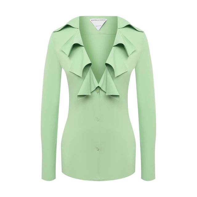 Блузка из вискозы Bottega Veneta цвет зелёный