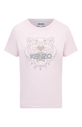 Женская хлопковая футболка KENZO светло-розового цвета по цене 9950 руб., арт. FB52TS8464YB | Фото 1 Женская хлопковая футболка KENZO светло-розового цвета, арт. FB52TS8464YB | Фото 1