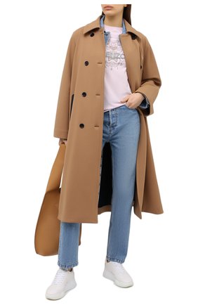 Женская хлопковая футболка KENZO светло-розового цвета по цене 9950 руб., арт. FB52TS8464YB | Фото 2 Женская хлопковая футболка KENZO светло-розового цвета, арт. FB52TS8464YB | Фото 2