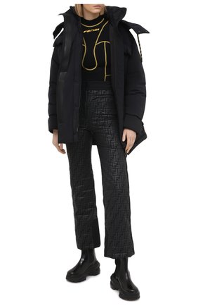Женские брюки FENDI черного цвета по цене 121900 руб., арт. FAB221 AEQX | Фото 2 Женские брюки FENDI черного цвета, арт. FAB221 AEQX | Фото 2