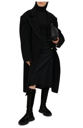 Женская шерстяная юбка VETEMENTS черного цвета по цене 105500 руб., арт. WE51SK900B 1202/BLACK | Фото 2 Женская шерстяная юбка VETEMENTS черного цвета, арт. WE51SK900B 1202/BLACK | Фото 2