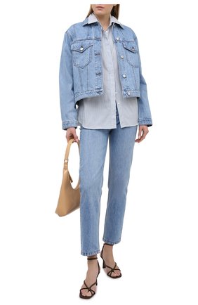 Женская куртка NANUSHKA голубого цвета по цене 39950 руб., арт. MAREN_LIGHT BLUE_RIGID DENIM | Фото 2 Женская куртка NANUSHKA голубого цвета, арт. MAREN_LIGHT BLUE_RIGID DENIM | Фото 2 (Материал внешний: Хлопок; Длина (верхняя одежда): Короткие; Стили: Спорт-шик; Рукава: Длинные; Кросс-КТ: Деним)