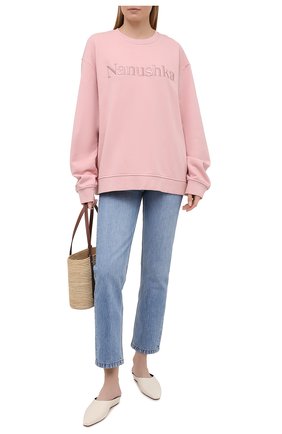 Женский хлопковый свитшот NANUSHKA розового цвета по цене 25750 руб., арт. REMY_PINK_0RGANIC FLEECE | Фото 2 Женский хлопковый свитшот NANUSHKA розового цвета, арт. REMY_PINK_0RGANIC FLEECE | Фото 2