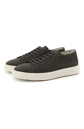 Мужские замшевые кеды SANTONI темно-серого цвета по цене 37200 руб., арт. MBCD21430BARCCURG62 | Фото 1 Мужские замшевые кеды SANTONI темно-серого цвета, арт. MBCD21430BARCCURG62 | Фото 1