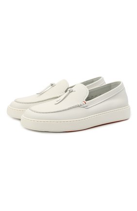 Мужские кожаные слипоны SANTONI белого цвета по цене 35750 руб., арт. MBCD21439BARCMMDI48 | Фото 1 Мужские кожаные слипоны SANTONI белого цвета, арт. MBCD21439BARCMMDI48 | Фото 1 (Материал внутренний: Натуральная кожа; Стили: Кэжуэл; Материал внешний: Кожа)