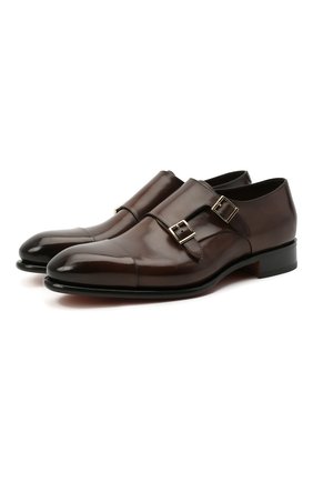 Мужские кожаные монки SANTONI темно-коричневого цвета по цене 74650 руб., арт. MCCR11652MC1HVVDT50 | Фото 1 Мужские кожаные монки SANTONI темно-коричневого цвета, арт. MCCR11652MC1HVVDT50 | Фото 1 (Материал внутренний: Натуральная кожа; Стили: Классический)