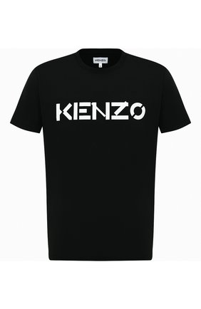 Мужская хлопковая футболка KENZO черно-белого цвета по цене 9950 руб., арт. FA65TS0004SJ | Фото 1 Мужская хлопковая футболка KENZO черно-белого цвета, арт. FA65TS0004SJ | Фото 1