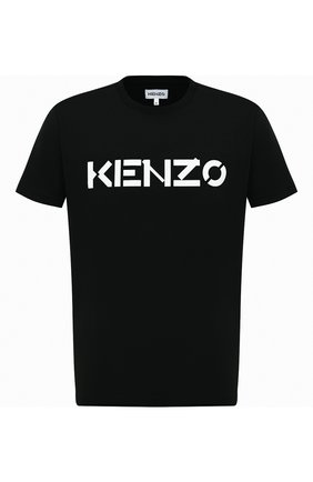 Мужская хлопковая футболка KENZO черного цвета, арт. FA65TS0004SJ | Фото 1 (Длина (для топов): Стандартные; Материал внешний: Хлопок; Рукава: Короткие; Стили: Гранж; Принт: С принтом)
