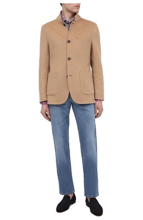 Мужские замшевые лоферы SANTONI темно-синего цвета по цене 65800 руб., арт. MCNC16048SA3SRVLU41 | Фото 2 Мужские замшевые лоферы SANTONI темно-синего цвета, арт. MCNC16048SA3SRVLU41 | Фото 2