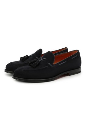 Мужские замшевые лоферы SANTONI темно-синего цвета по цене 59950 руб., арт. MCCL17111RG1IR0VU41 | Фото 1 Мужские замшевые лоферы SANTONI темно-синего цвета, арт. MCCL17111RG1IR0VU41 | Фото 1
