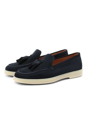 Женские замшевые лоферы SANTONI синего цвета по цене 41250 руб., арт. WUYA58744TISNPYLU60 | Фото 1 Женские замшевые лоферы SANTONI синего цвета, арт. WUYA58744TISNPYLU60 | Фото 1