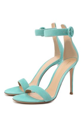 Женские кожаные босоножки portofino 105 GIANVITO ROSSI бирюзового цвета по цене 59600 руб., арт. G61096.15RIC.CAMMALE | Фото 1 Женские кожаные босоножки portofino 105 GIANVITO ROSSI бирюзового цвета, арт. G61096.15RIC.CAMMALE | Фото 1