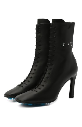 Женские кожаные ботильоны OFF-WHITE черного цвета по цене 93600 руб., арт. 0WIA248E20LEA0011000 | Фото 1 Женские кожаные ботильоны OFF-WHITE черного цвета, арт. 0WIA248E20LEA0011000 | Фото 1