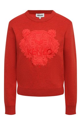 Женский пуловер из хлопка и шерсти KENZO красного цвета по цене 35350 руб., арт. FB52PU5843XA | Фото 1 Женский пуловер из хлопка и шерсти KENZO красного цвета, арт. FB52PU5843XA | Фото 1 (Длина (для топов): Стандартные; Материал внешний: Шерсть, Хлопок; Рукава: Длинные; Женское Кросс-КТ: Пуловер-одежда; Стили: Кэжуэл)