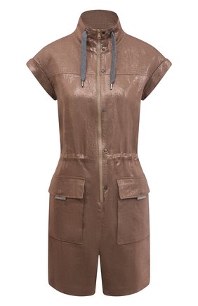Женский льняной комбинезон BRUNELLO CUCINELLI коричневого цвета по цене 229500 руб., арт. MH173FM299 | Фото 1 Женский льняной комбинезон BRUNELLO CUCINELLI коричневого цвета, арт. MH173FM299 | Фото 1