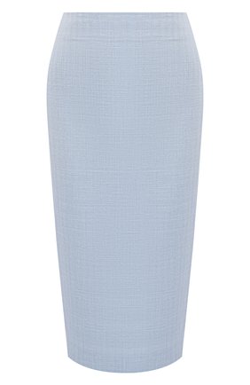 Женская юбка KITON голубого цвета, арт. D19209K09T23 | Фото 1 (Длина Ж (юбки, платья, шорты): Миди; Материал внешний: Шерсть, Шелк; Материал подклада: Купро; Стили: Классический; Женское Кросс-КТ: Юбка-карандаш)