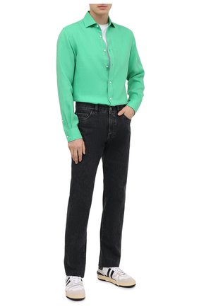 Мужская льняная рубашка RALPH LAUREN зеленого цвета по цене 39950 руб., арт. 790826540 | Фото 2 Мужская льняная рубашка RALPH LAUREN зеленого цвета, арт. 790826540 | Фото 2 (Стили: Кэжуэл; Материал внешний: Лен; Манжеты: На пуговицах; Принт: Однотонные; Случай: Повседневный; Рубашки М: Regular Fit; Воротник: Акула; Рукава: Длинные; Длина (для топов): Стандартные)