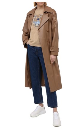 Женская хлопковая футболка KENZO бежевого цвета по цене 9950 руб., арт. FB52TS8464YB | Фото 2 Женская хлопковая футболка KENZO бежевого цвета, арт. FB52TS8464YB | Фото 2