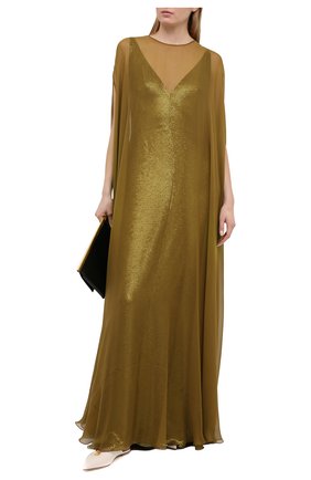 Женское платье VALENTINO золотого цвета по цене 1275000 руб., арт. VB3VDBN52UP | Фото 2 Женское платье VALENTINO золотого цвета, арт. VB3VDBN52UP | Фото 2