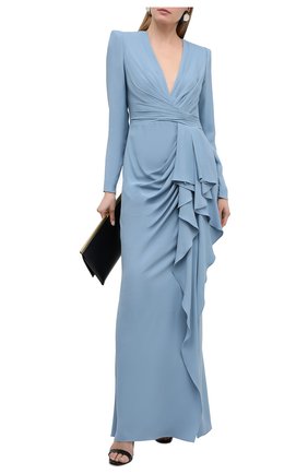 Женское платье из вискозы ZUHAIR MURAD синего цвета по цене 344500 руб., арт. DRF21023/CRCA008 | Фото 2 Женское платье из вискозы ZUHAIR MURAD синего цвета, арт. DRF21023/CRCA008 | Фото 2