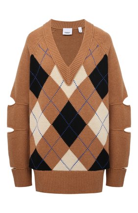 Женский свитер из шерсти и кашемира BURBERRY бежевого цвета по цене 59900 руб., арт. 8037240 | Фото 1 Женский свитер из шерсти и кашемира BURBERRY бежевого цвета, арт. 8037240 | Фото 1