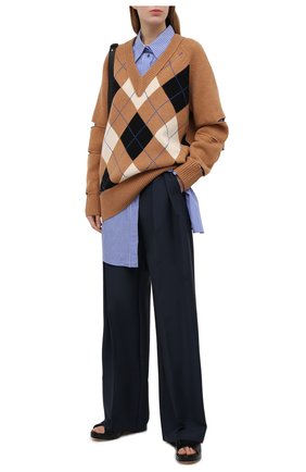 Женский свитер из шерсти и кашемира BURBERRY бежевого цвета по цене 59900 руб., арт. 8037240 | Фото 2 Женский свитер из шерсти и кашемира BURBERRY бежевого цвета, арт. 8037240 | Фото 2