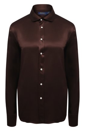 Женская шелковая рубашка POLO RALPH LAUREN коричневого цвета по цене 26100 руб., арт. 211798122 | Фото 1 Женская шелковая рубашка POLO RALPH LAUREN коричневого цвета, арт. 211798122 | Фото 1