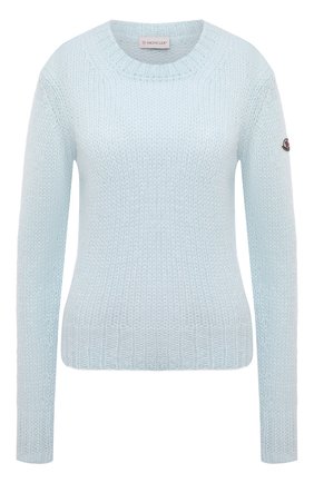Женский свитер MONCLER голубого цвета по цене 37200 руб., арт. G1-093-9C771-00-A9441 | Фото 1 Женский свитер MONCLER голубого цвета, арт. G1-093-9C771-00-A9441 | Фото 1