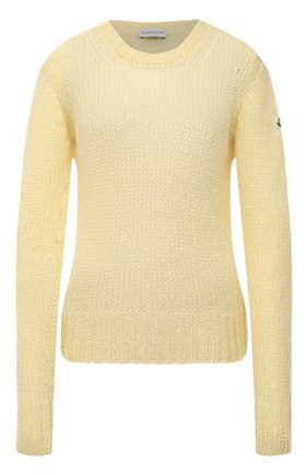 Женский свитер MONCLER желтого цвета по цене 37200 руб., арт. G1-093-9C771-00-A9441 | Фото 1 Женский свитер MONCLER желтого цвета, арт. G1-093-9C771-00-A9441 | Фото 1