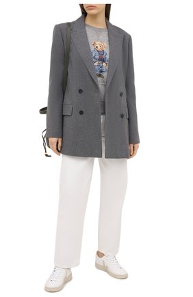 Женский хлопковый свитшот POLO RALPH LAUREN серого цвета по цене 18350 руб., арт. 211785568 | Фото 2 Женский хлопковый свитшот POLO RALPH LAUREN серого цвета, арт. 211785568 | Фото 2