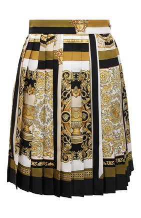 Женская шелковая юбка VERSACE золотого цвета по цене 115500 руб., арт. A79448/1F00385 | Фото 1 Женская шелковая юбка VERSACE золотого цвета, арт. A79448/1F00385 | Фото 1