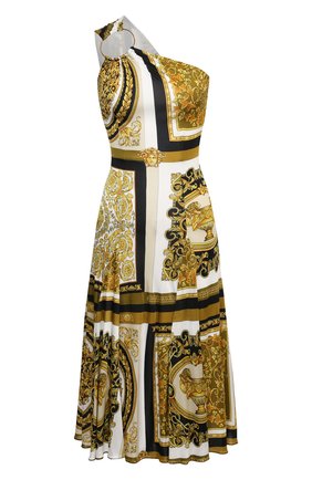 Женское платье из вискозы VERSACE золотого цвета по цене 179000 руб., арт. A88501/1F00454 | Фото 1 Женское платье из вискозы VERSACE золотого цвета, арт. A88501/1F00454 | Фото 1