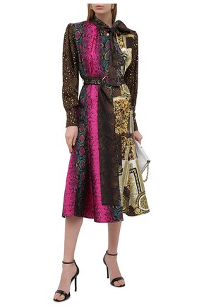 Женское шелковое платье VERSACE разноцветного цвета по цене 284500 руб., арт. A88647/1F00456 | Фото 2 Женское шелковое платье VERSACE разноцветного цвета, арт. A88647/1F00456 | Фото 2