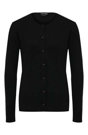 Женский кардиган из кашемира и шелка TOM FORD черного цвета по цене 180500 руб., арт. CAK314-YAX087 | Фото 1 Женский кардиган из кашемира и шелка TOM FORD черного цвета, арт. CAK314-YAX087 | Фото 1