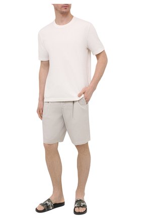 Мужские кожаные шлепанцы BALMAIN хаки цвета по цене 29050 руб., арт. VM1C264/LNCM | Фото 2 Мужские кожаные шлепанцы BALMAIN хаки цвета, арт. VM1C264/LNCM | Фото 2