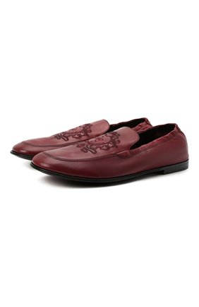 Мужские кожаные лоферы DOLCE & GABBANA бордового цвета по цене 84350 руб., арт. A50434/A0251 | Фото 1 Мужские кожаные лоферы DOLCE & GABBANA бордового цвета, арт. A50434/A0251 | Фото 1 (Материал внутренний: Натуральная кожа; Стили: Кэжуэл; Материал внешний: Кожа; Региональные ограничения белый список (Axapta Mercury): RU; Длина стельки: 24,5, 25,3, 26,1, 26,5, 26,9, 27,3, 27,7, 28,1, 28,5, 28,9, 29,3)