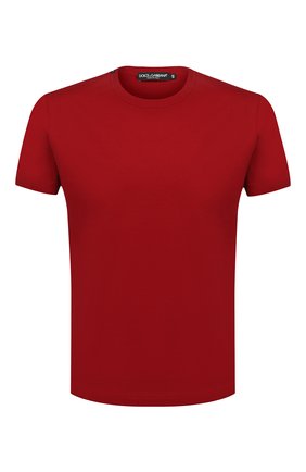 Мужская хлопковая футболка DOLCE & GABBANA красного цвета, арт. G8JX7T/FU7EQ | Фото 1 (Материал внешний: Хлопок; Рукава: Короткие; Длина (для топов): Стандартные; Принт: Без принта; Стили: Кэжуэл; Региональные ограничения белый список (Axapta Mercury): RU)