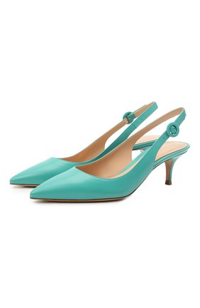 Женские кожаные туфли anna GIANVITO ROSSI бирюзового цвета по цене 54950 руб., арт. G93540.55RIC.VITMALE | Фото 1 Женские кожаные туфли anna GIANVITO ROSSI бирюзового цвета, арт. G93540.55RIC.VITMALE | Фото 1