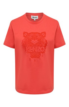 Женская хлопковая футболка KENZO оранжевого цвета по цене 12800 руб., арт. FB52TS9154YF | Фото 1 Женская хлопковая футболка KENZO оранжевого цвета, арт. FB52TS9154YF | Фото 1