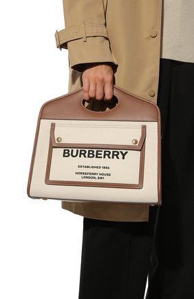 Женская сумка-тоут BURBERRY коричневого цвета по цене 125000 руб., арт. 8036784 | Фото 2 Женская сумка-тоут BURBERRY коричневого цвета, арт. 8036784 | Фото 2