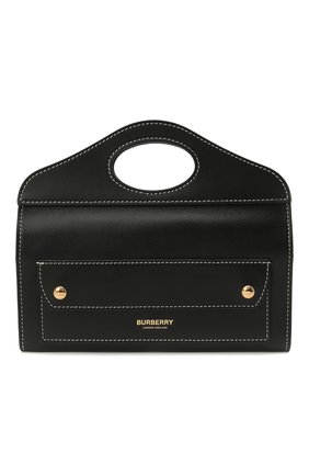 Женская сумка pocket BURBERRY черного цвета, арт. 8036735 | Фото 1 (Сумки-технические: Сумки top-handle; Размер: mini; Материал: Натуральная кожа; Ремень/цепочка: На ремешке)