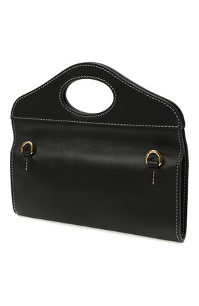 Женская сумка pocket BURBERRY черного цвета, арт. 8036735 | Фото 4 (Сумки-технические: Сумки top-handle; Материал: Натуральная кожа; Размер: mini; Ремень/цепочка: На ремешке)