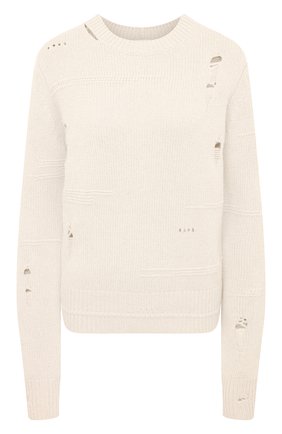 Женский свитер из шерсти и кашемира HELMUT LANG кремвого цвета по цене 41050 руб., арт. K10HW704 | Фото 1 Женский свитер из шерсти и кашемира HELMUT LANG кремвого цвета, арт. K10HW704 | Фото 1