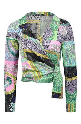 Женская шелковая блузка VERSACE разноцветного цвета по цене 99500 руб., арт. A88213/1F00456 | Фото 1 Женская шелковая блузка VERSACE разноцветного цвета, арт. A88213/1F00456 | Фото 1