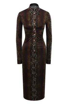 Женское платье из вискозы VERSACE коричневого цвета по цене 163000 руб., арт. A88465/1F00460 | Фото 1 Женское платье из вискозы VERSACE коричневого цвета, арт. A88465/1F00460 | Фото 1