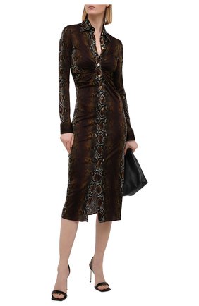 Женское платье из вискозы VERSACE коричневого цвета по цене 163000 руб., арт. A88465/1F00460 | Фото 2 Женское платье из вискозы VERSACE коричневого цвета, арт. A88465/1F00460 | Фото 2